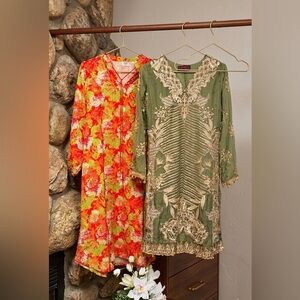 Pakistani Indian Kurta Collection | Set of 2 Unique Styles. Size S.